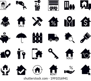 Diseño De Un Conjunto Inmobiliario De Iconos Vectores 