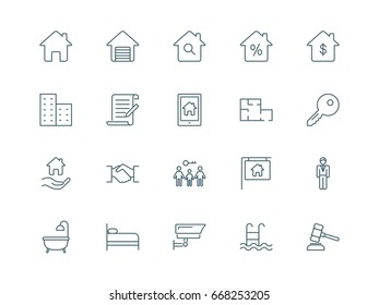 Real estate set of vector icons