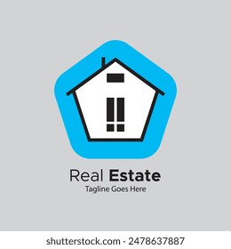 "Real Estate" sets the stage. This logo uses clean lines and blue hues to signal trust and security. The exclamation mark injects enthusiasm, perfect for the exciting world of buying a new home. 