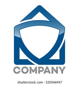Real estate and shield logo