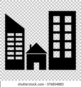 Real estate sign. Flat style icon on transparent background
