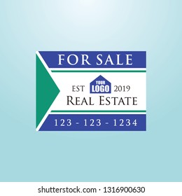Real Estate Signage, Blue Color For Sale Yard Sign