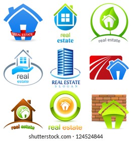 real estate signs set - vector illustration