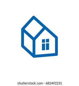 Real estate simple business vector icon isolated on white background, abstract house. Property developer symbol