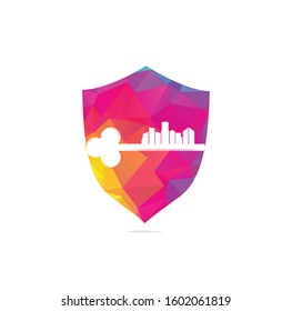 Real estate simple key logo template. Vector illustration.