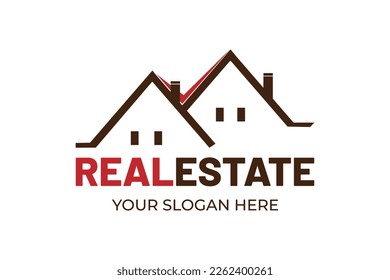 Real estate simple logo design. Modern minimalist home logo. Construction logo design template