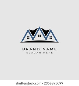 Real Estate simple Logo icon vector illustration design with house and windows