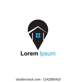 real estate simple logo, property logo with blue colour