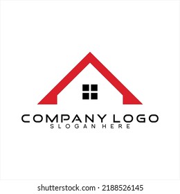 Real estate simple vector logo with window icon