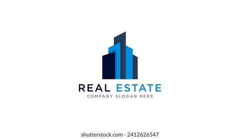 Real Estate Skyline, Sky scraper Logo design vector illustration.