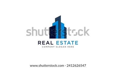 Real Estate Skyline, Sky scraper Logo design vector illustration.