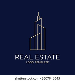 Real Estate Skyline Skyscraper Building Logo Template