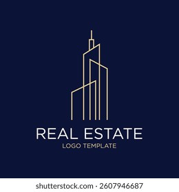 Real Estate Skyline Skyscraper Building Logo Template