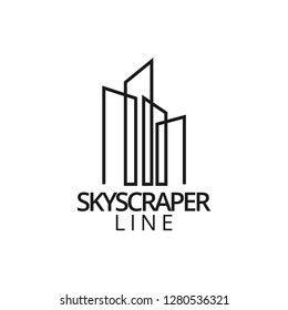 Real estate skyscraper logo icon graphic design template illustration