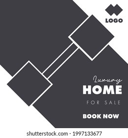 real estate social media banner post template design for house sell