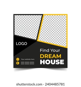 Real estate social media banner design and instagram post template design 