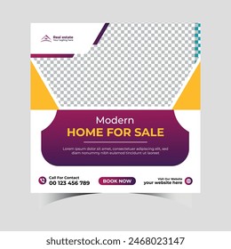 Real estate social media banner post template 