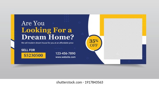 Real estate social media cover page photo template