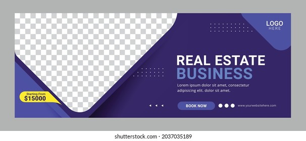 Real estate social media cover template banner home for sale advertisement