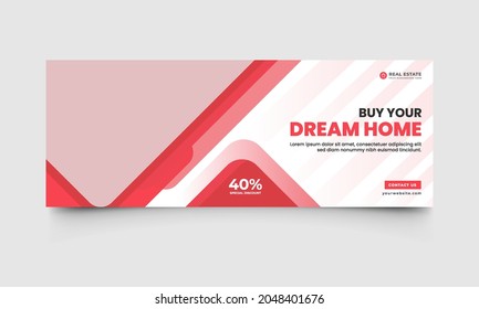 Real Estate Social Media Cover Template, Editable Post Template Social Media  Web Banners