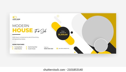 Real estate social media cover banner design, real estate web banner design template