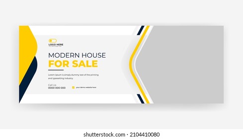 Real estate social media cover banner design, real estate web banner design template - Shutterstock ID 2104410080