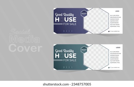 Real estate social media social media cover and web banner template