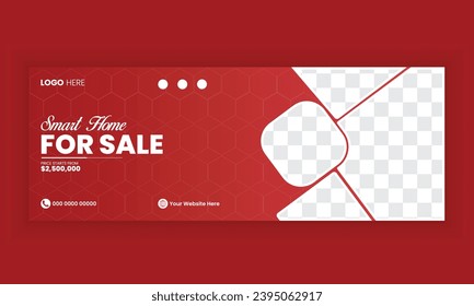 Real estate social media cover photo banner design template. 