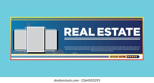 Real estate social media covers design banner ads timeline template