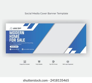 Real Estate Social Media Facebook Cover Banner Template