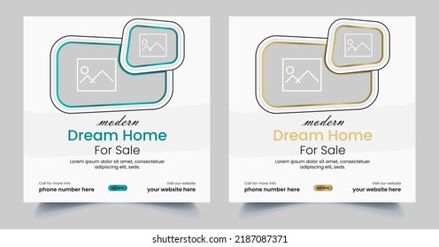 Real Estate Social Media fully editable Post Template, Home Sale Social Media Promotional banner design.