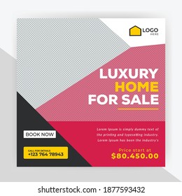 Real estate social media post or web banner template