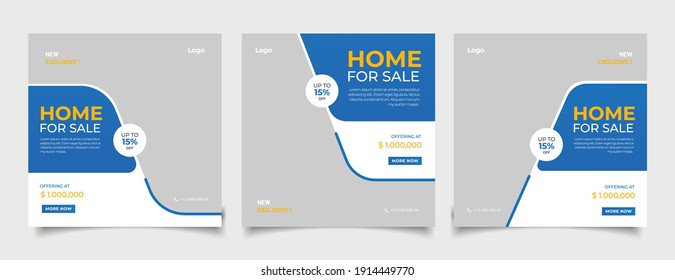 Real Estate Social Media Post Template, Editable Post Template Social Media Banners.