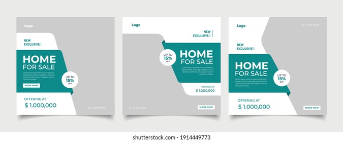 Real Estate Social Media Post Template, Editable Post Template Social Media Banners. - Shutterstock ID 1914449773