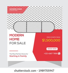 Real Estate Social Media Post Template, Editable Home sale banner 