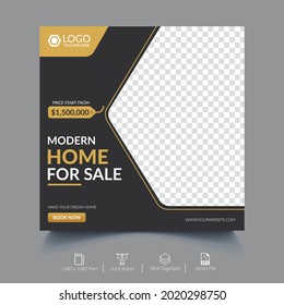 Real Estate Social Media Post Template, Social Media Banners, Elegant of Real Estate or Home Sale Social Media Promotion Banner full Editable. 