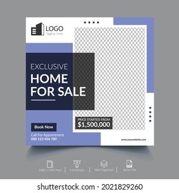 Real Estate Social Media Post Template, Editable Post Template, Social Media Banners.