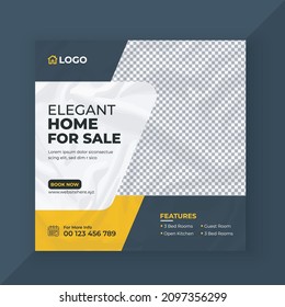 Real Estate Social Media Post Design Template, Modern Home For Sale Social Media Post