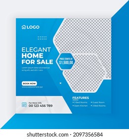 Real Estate Social Media Post Design Template, Modern Home For Sale Social Media Post