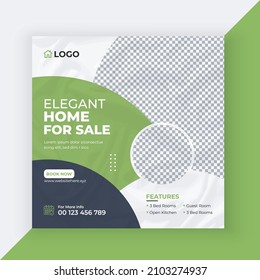 Real Estate Social Media Post Design Template, Modern Home For Sale Social Media Post
