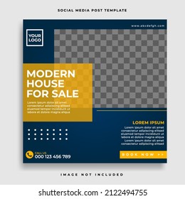 Real estate social media post or square web banner advertising template	