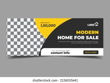 Real Estate Social Media Post Template, home sale cover template, web ad banner template, cover page, header, timeline flyer