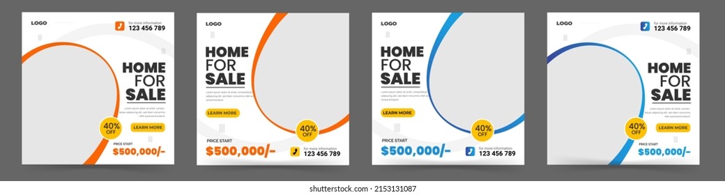 Real estate social media post template web banners 