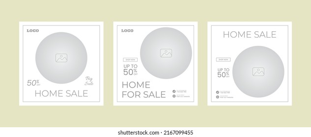 Real Estate Social Media Post Template. Editable Post Template Social Media Banners. Real Estate sale post. Home sale web banner or flyer and social media post template.