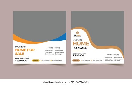 Real Estate Social Media Post Template, Editable Post Template Social Media Banners