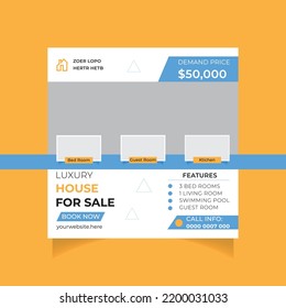 Real Estate Social Media Post Template Minimalist design Suitable for social media post and web internet ads Set modern real estate square editable banner template.