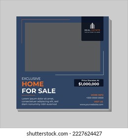 Real Estate Social Media Post Template, Editable Post Template Social Media Banners