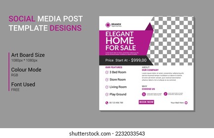 Real Estate Social Media Post and Stories Designs