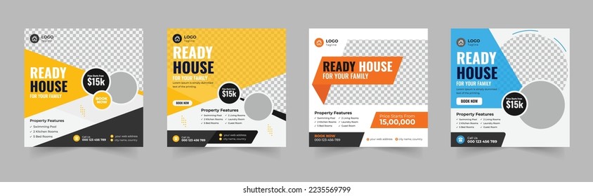 Real Estate Social Media Post Template Bundle, web banner, home repair Post, Home Sale Social Media Poster, house property sale banner