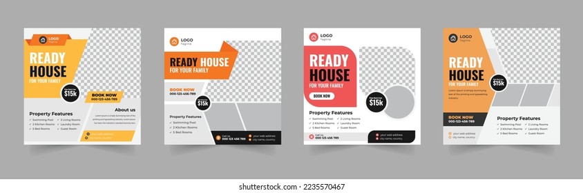 Real Estate Social Media Post Template Bundle, web banner, home repair Post, Home Sale Social Media Poster, house property sale banner